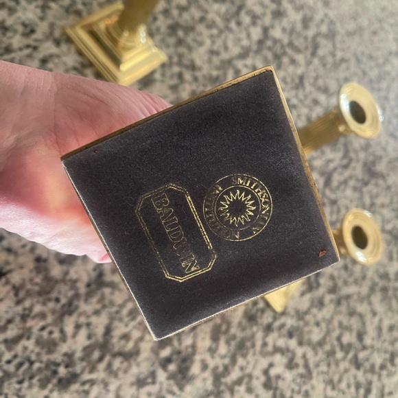 Set of  heavy brass Baldwin candle holders - Picture 3 of 3